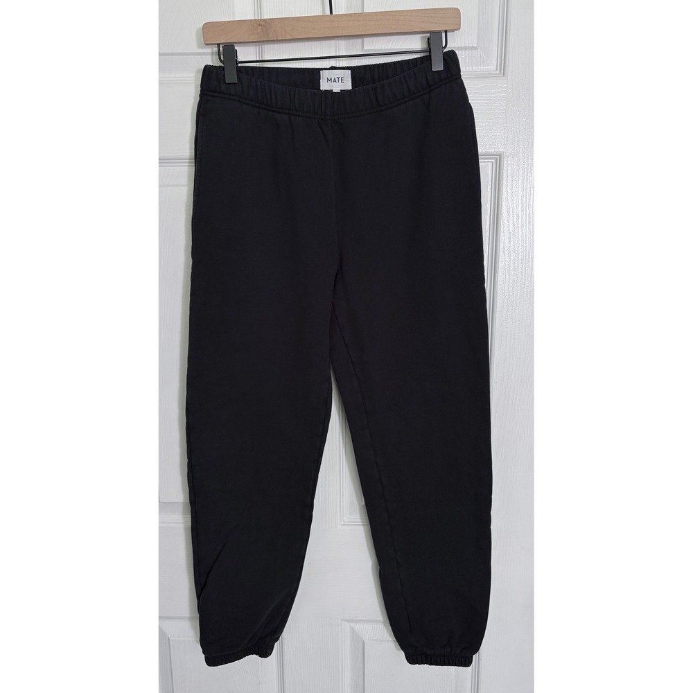 MATE the Label Joggers Size S Black Organic Cotton French Terry Sweatpants